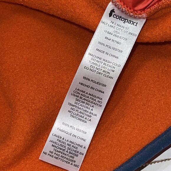 Cotopaxi Men's Teca Fleece Full-Zip Jacket Orange Color Size L Large Multicolor - Picture 7 of 7